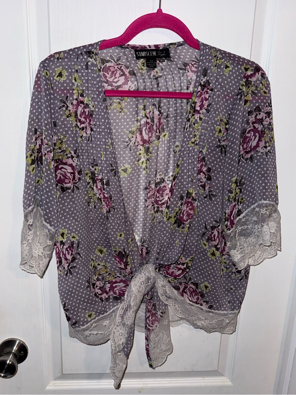 Purple sheer cardigan top